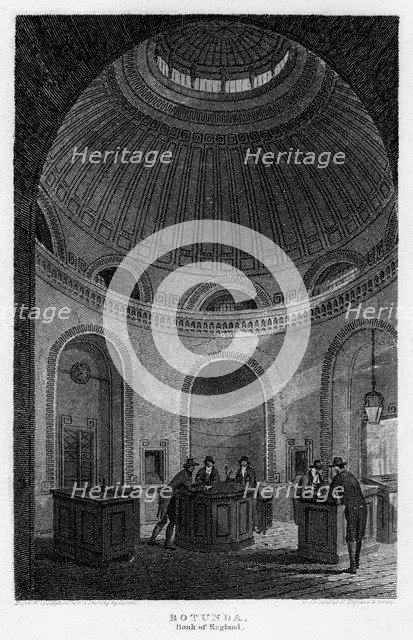 Rotunda, Bank of England, City of London, 1816.Artist: Matthews