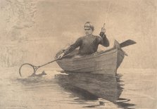 Fly Fishing, Saranac Lake, 1889. Creator: Winslow Homer.