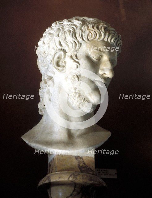 Marble bust of Nero, Roman, c54. Artist: Nero Artist: Unknown