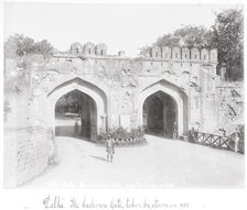 Delhi, The Cashmere Gate, taken by storm in 1854, Late 1860s. Creator: Samuel Bourne.