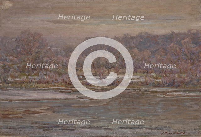 A Grey Frosty Morning, Sketch, Brookville, about 1914. Creator: John Ottis Adams.