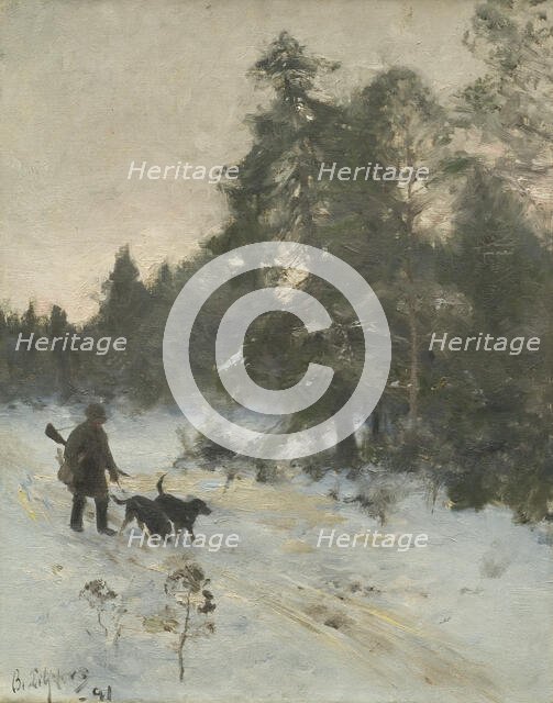 The Hunter, 1891. Creator: Bruno Liljefors.