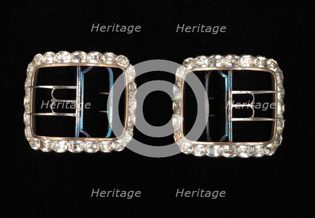 Shoe buckles, probably British, 1780-89. Creator: Unknown.