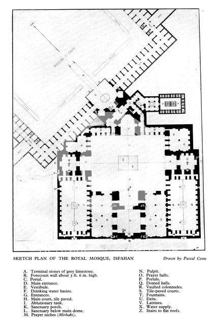 'Sketch plan of the Royal Mosque, Isfahan', 1931.Artist: Pascal Coste