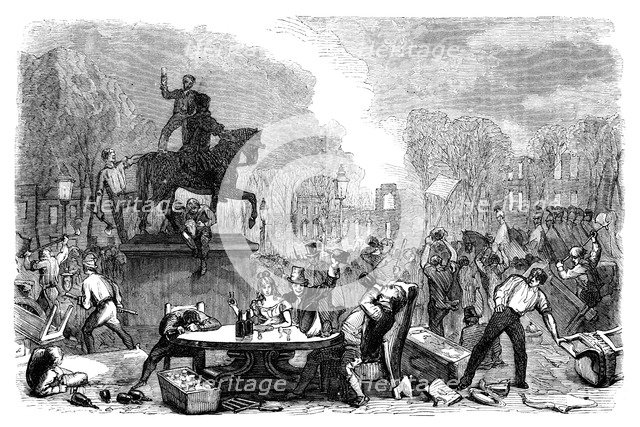 Reform riots in Queen's Square, Bristol, 1831 (c1895). Artist: Unknown