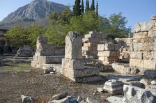 Shops in western Corinth, Greece. Artist: Samuel Magal