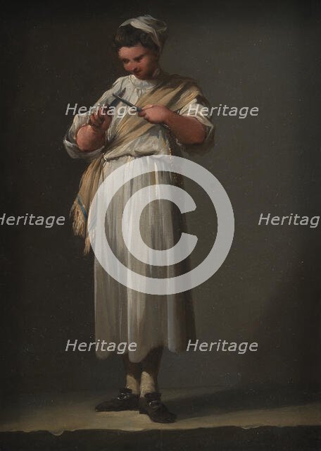 A Roman Cook´s Boy Sharpening a Knife, 1750. Creator: Jean Barbault.