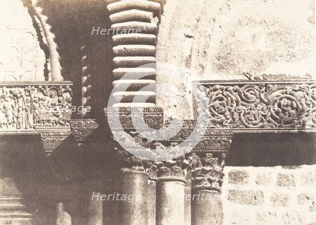 Jérusalem, Saint Sépulcre, détails des chapiteaux, 1854. Creator: Auguste Salzmann.