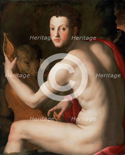 Portrait of Grand Duke of Tuscany Cosimo I de' Medici (1519-1574) as Orpheus, ca 1537. Artist: Bronzino, Agnolo (1503-1572)