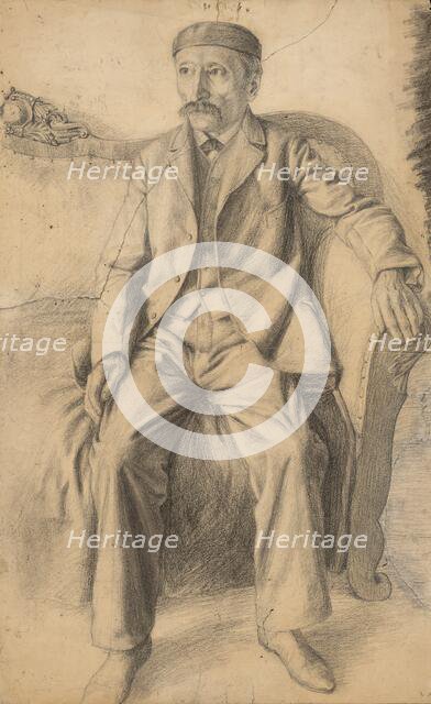 Study of a seated man on a sofa, 1920-1929. Creator: Ivan Zabota.