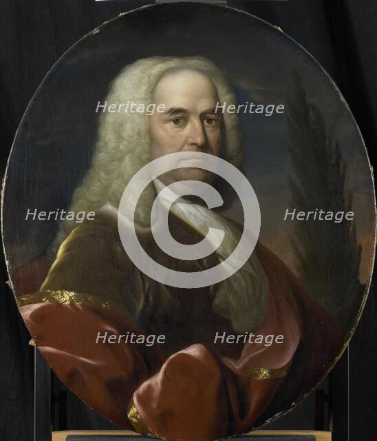 Portrait of Hugo du Bois, Director of the Rotterdam Chamber of the Dutch East India Company, elected Creator: Dionys van Nijmegen.