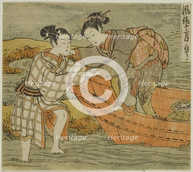 The Third Month (Hanamizuki), from the series "Fashionable Twelve Months..., c. 1770/72. Creator: Isoda Koryusai.