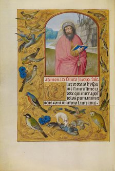 Saint James as a Pilgrim; Spinola Hours, about 1510-1520. Creator: Workshop of Master of the First Prayer Book of Maximilian.