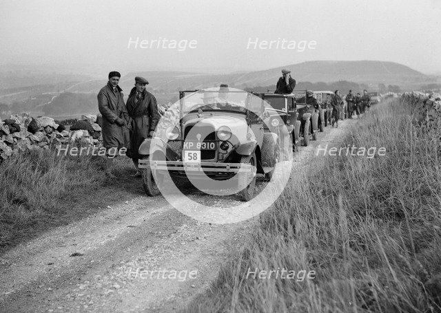 Ford Model A of JB Thompson competing in the MCC Sporting Trial, 1930. Artist: Bill Brunell.