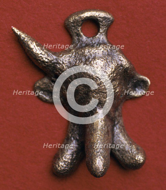 Roman bronze phallic amulet, 2nd century. Artist: Unknown