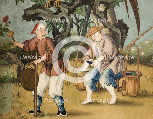 Chinese wallpaper, Wrest Park House, Silsoe, Bedfordshire, c1980-c2017. Artist: Historic England Staff Photographer.