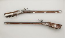 Pair of Wheellock Rifles Made for Emperor Leopold I (1640-1705), Bohemian, Prague, c1670-80. Creator: Caspar Neireiter.