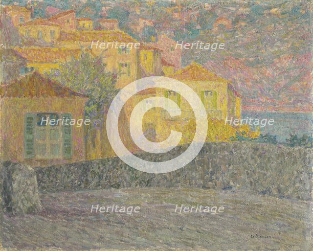 Houses in the sun, Villefranche-sur-Mer, 1927. Creator: Le Sidaner, Henri (1862-1939).