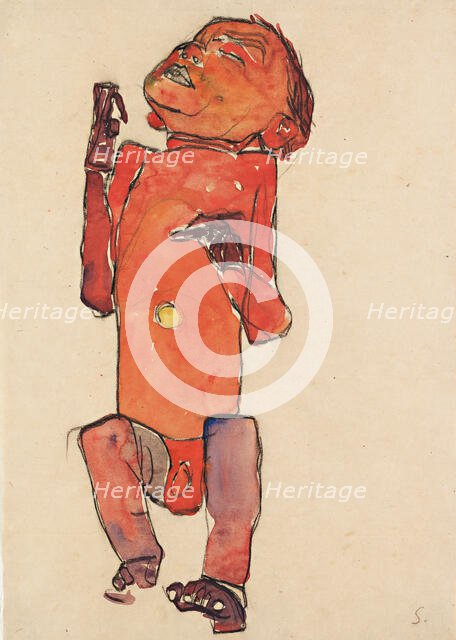 Lying Newborn, 1910. Creator: Schiele, Egon (1890-1918).