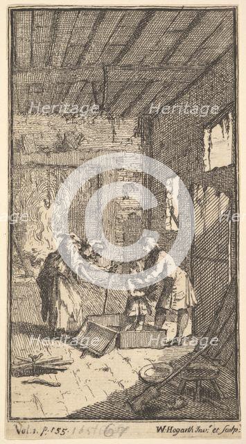 The New Metamorphosis, Plate 4: Invidiosa Releases Fantasio, 1724. Creator: William Hogarth.