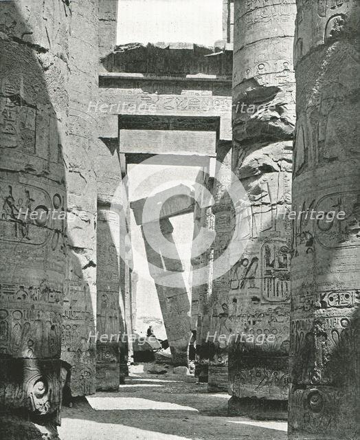 Columns of the Hypostyle Hall, Karnak, Egypt, 1895. Creator: W & S Ltd.