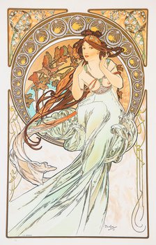 La Musica (From the series The Arts), 1898. Creator: Mucha, Alfons Marie (1860-1939).