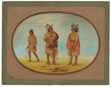 Two Weeah Warriors and a Woman, 1861/1869. Creator: George Catlin.
