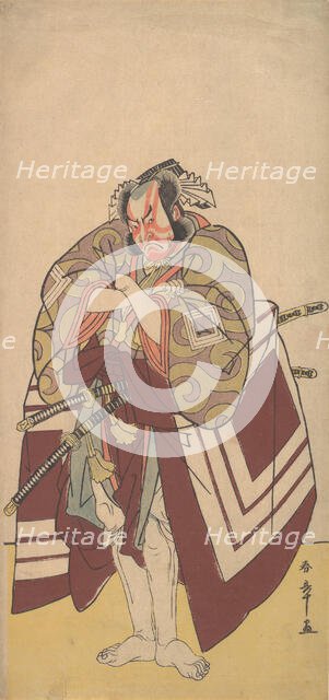 Kabuki Actor Ichikawa Danjuro V in a Shibaraku (Stop Right There!) Role, 11th month, 1779. Creator: Shunsho.
