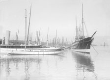 Yachts lying up at Cowes. Creator: Kirk & Sons of Cowes.