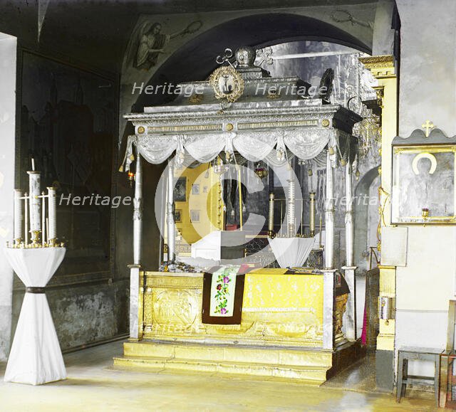 Sepulchre of the Venerable Kirill [Kirillo-Belozerskii Monastery, Kirillov, Russian Empire], 1909. Creator: Sergey Mikhaylovich Prokudin-Gorsky.