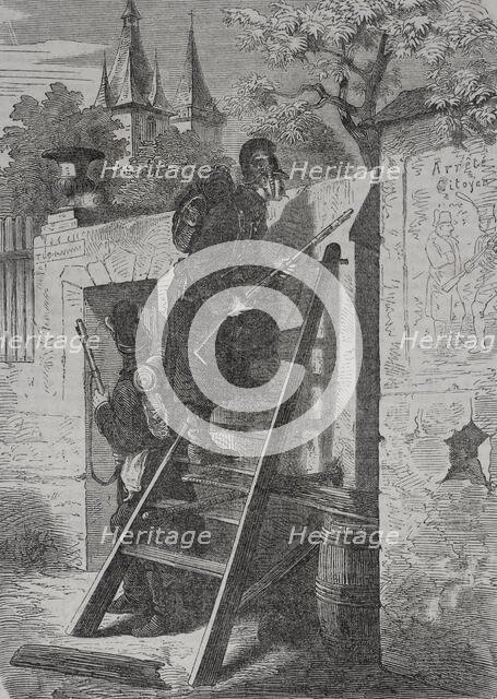 Franco-Prussian War (1870-1871): German scout patrol in French territory, 1871.  Creator: Unknown.