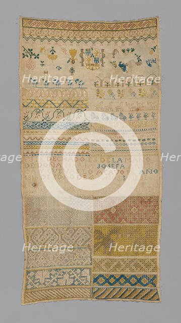 Sampler, Spain, 1815. Creator: Unknown.