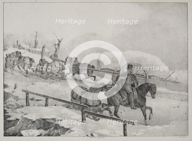 Four Diverse Subjects: Wagon climbing a Hill. Creator: Théodore Géricault (French, 1791-1824).