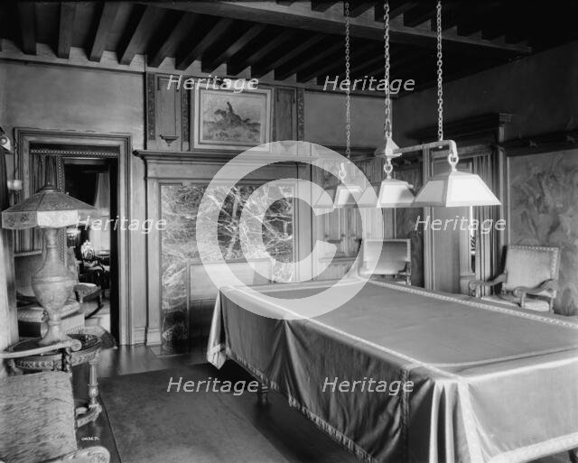 Res. of A. Buhl, Iroquois Avenue, billiard room,Detroit, Mich., between 1905 and 1915. Creator: Unknown.
