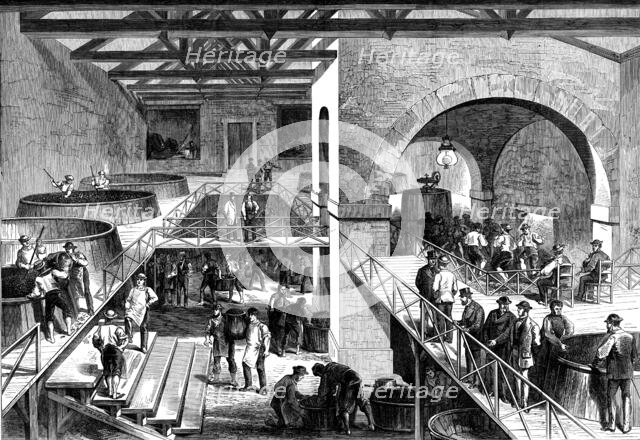 The Vintage of Médoc: cuvier or pressing-house at Chateau d'Estournel, 1871. Creator: Unknown.