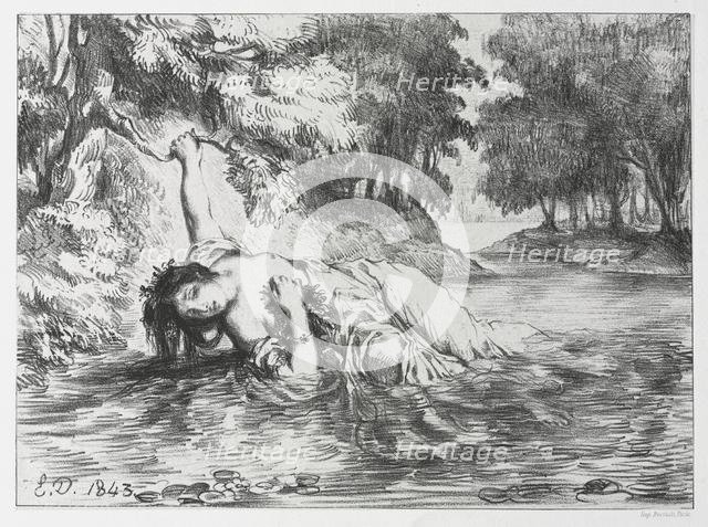 Hamlet: The Death of Ophelia, 1843. Creator: Eugène Delacroix (French, 1798-1863).