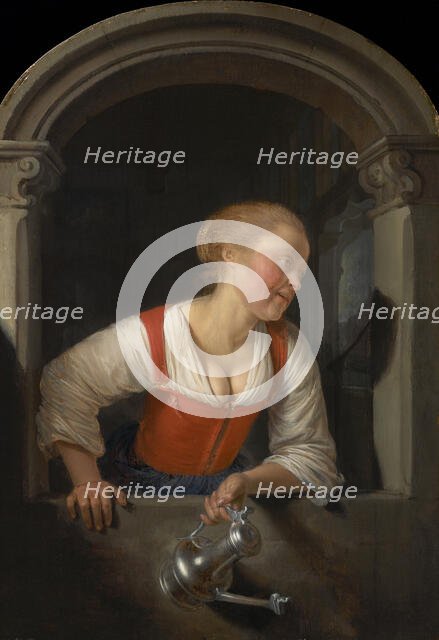 Girl At A Window, c1655. Creator: Gerrit Dou.