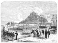 The Prince and Princess of Wales landing at St. Michael's Mount, 1865. Creator: Unknown.