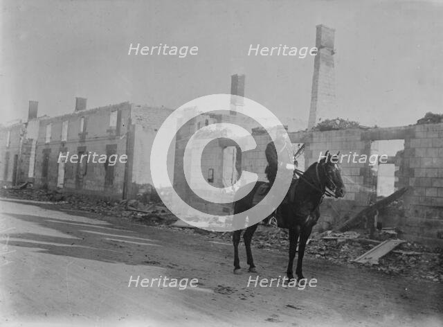 Bonnefond (Dramatist) at Ruins of Epine, 1914. Creator: Bain News Service.