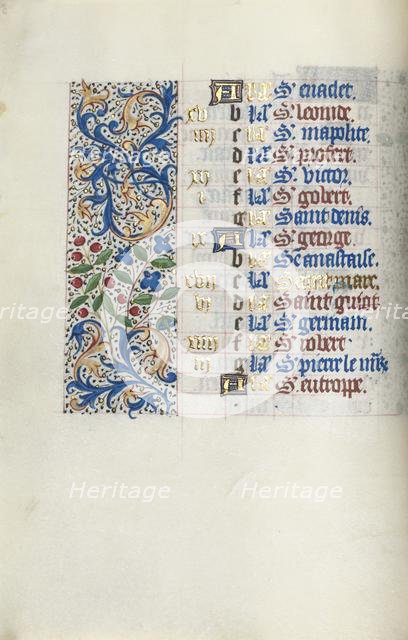 Book of Hours (Use of Rouen): fol. 4v, c. 1470. Creator: Master of the Geneva Latini (French, active Rouen, 1460-80).
