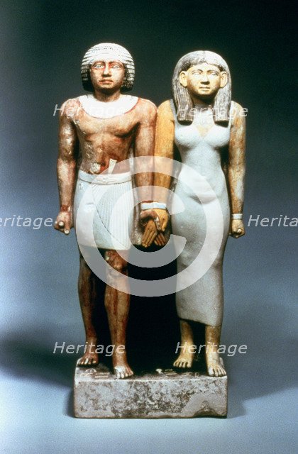 Statue of Egyptian Couple, 5th Dynasty. Artist: Unknown