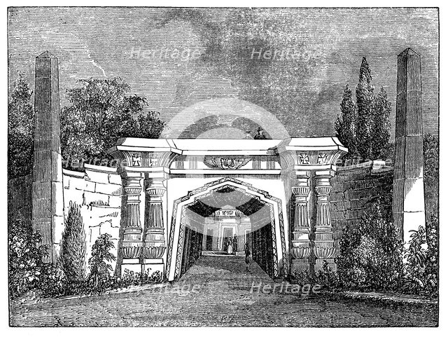 Highgate Cemetery, London, 1838. Artist: Unknown
