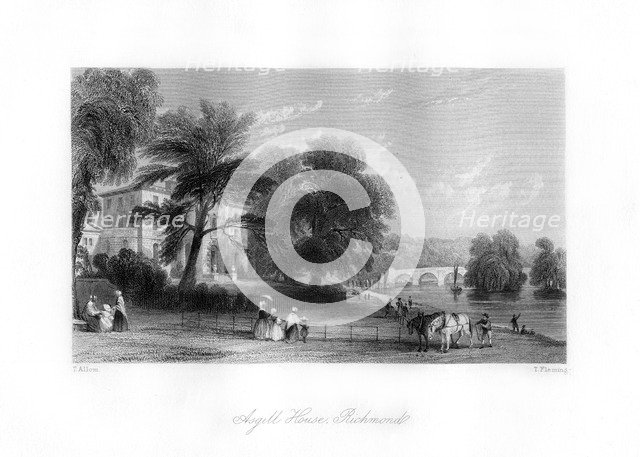 Asgill House, Richmond upon Thames, 19th century.Artist: T Fleming