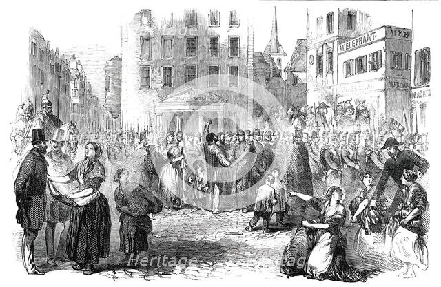 Departure of Prisoners from the Abbaye, at Paris, 1850. Creator: Unknown.