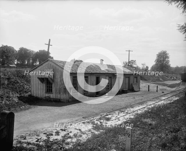 Railway station, Grosse Ile, Mich., between 1900 and 1910. Creator: William H. Jackson.
