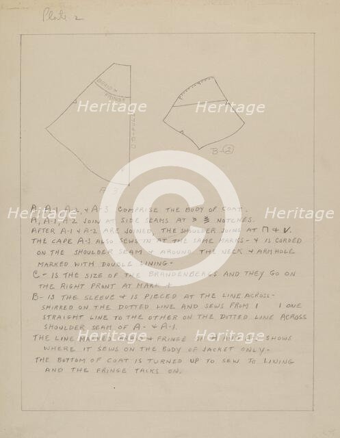 Coat (Pattern), c. 1937. Creator: Emery Herrett.