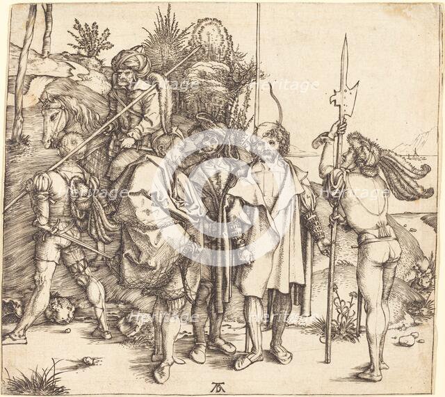 Five Soldiers and a Turk on Horseback, 1495/1496. Creator: Albrecht Durer.