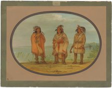 Seneca Chief, Red Jacket, with Two Warriors, 1861/1869. Creator: George Catlin.