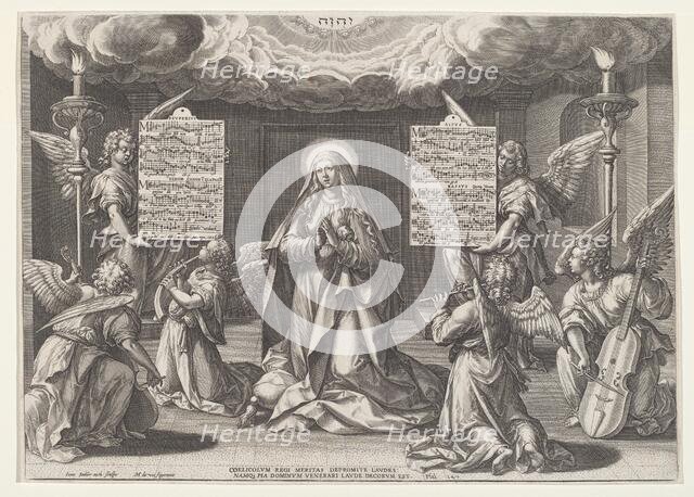 Magnificat: The Virgin Surrounded by Music-Making Angels, 1585. Creator: Johann Sadeler I.