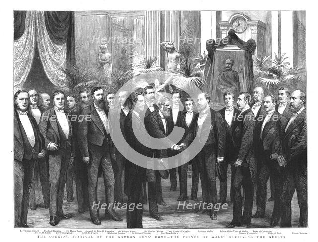 'The opening festival of the Gordon Boys' home - The Prince of Wales receiving the guests', 1886.  Creator: Unknown.